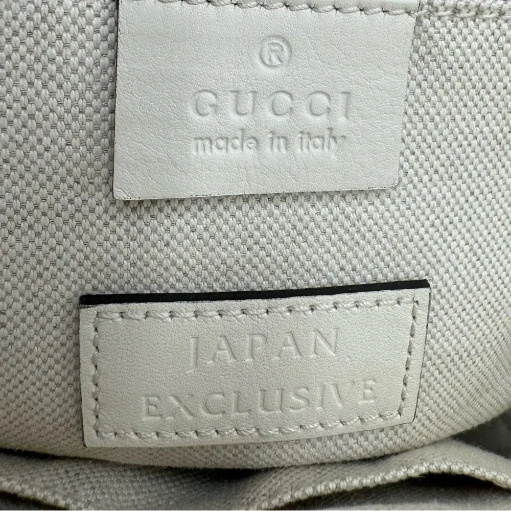 Auth Gucci Small Marmot Limited Edition Cream Leather 2way Tote Bag Preloved Ex+